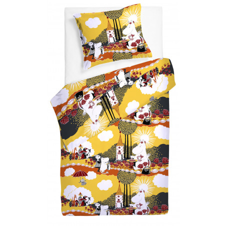 Moomin Duvet Cover Pillowcase 150 x 210 cm Roses