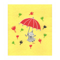 Moomin Dishcloth Little My Umbrella Yellow 17 x 20 cm
