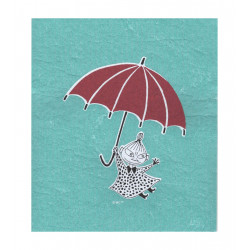 Moomin Dishcloth Little My Umbrella Turquoise 17 x 20 cm