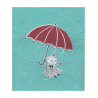 Moomin Dishcloth Little My Umbrella Turquoise 17 x 20 cm