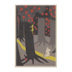 Moomin Wooden Postcard Birch Plywood Moomintroll in the Woods