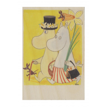 Moomin Wooden Postcard Birch Plywood Mamma and Pappa