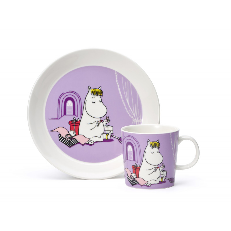 Moomin Set Mug and Plate Snorkmaiden Lila