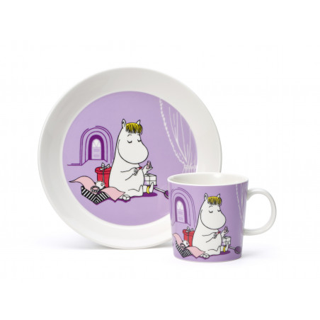 Moomin Set Mug and Plate Snorkmaiden Lila