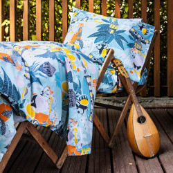 Moomin Duvet Cover Set Fairytale Turquoise Orange 120 x 160 cm 40 x 60 cm GOTS