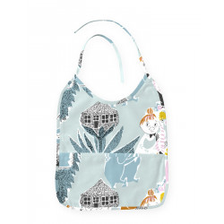 Moomin Oilcloth Bib Fairytale Turquoise Orange 25 x 31 cm