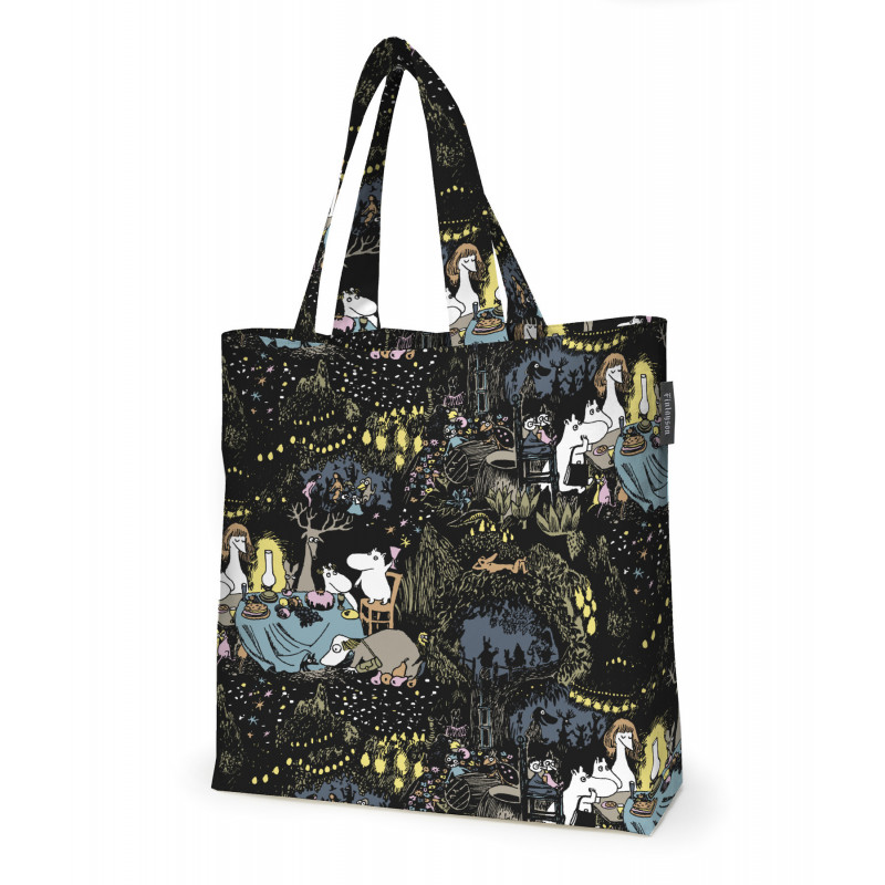Moomin Cotton Shopping Bag Stars Black Multicolor 45 x 42 cm