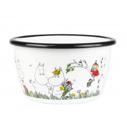 Moomin Enamel Bowl 0.3 L Happy Family
