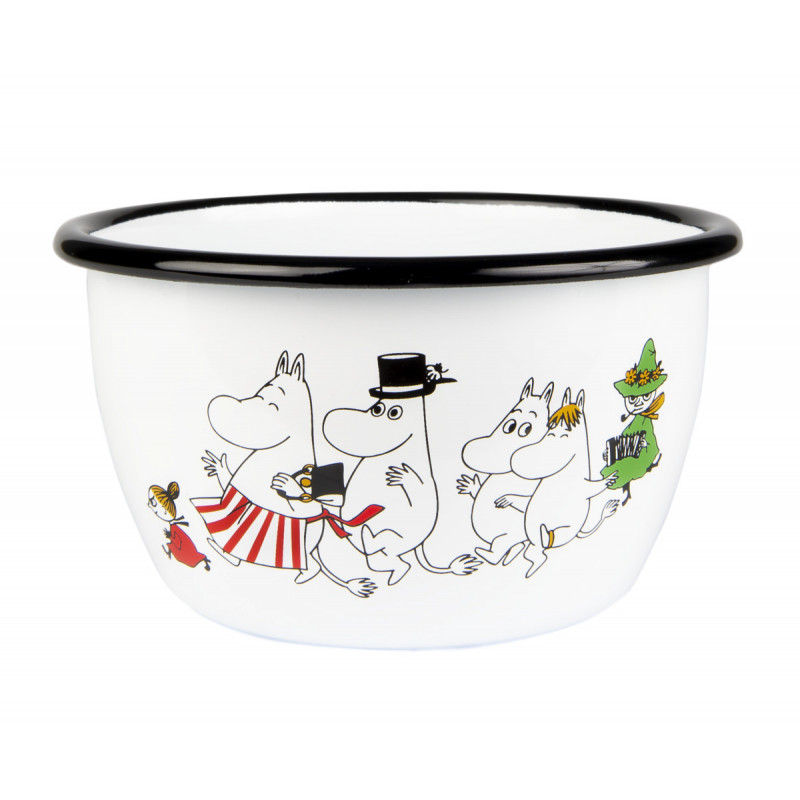 Moomin Enamel Bowl 0.6 L Moominvalley