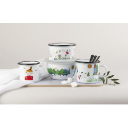 Moomin Enamel Bowl 0.6 L Moominvalley