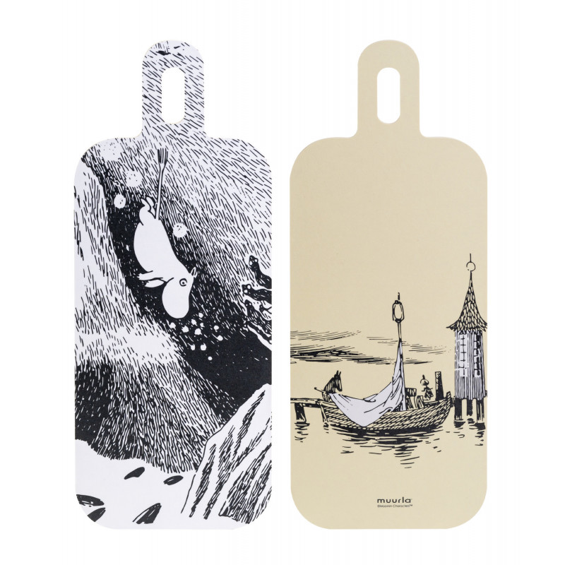 Moomin Chop and Serve Board Birch Veneer Adventures on the Water 13 x 33 cm