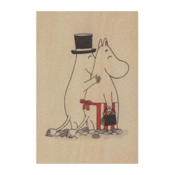 Moomin Wooden Postcard Birch Plywood Moominmamma and Moominpappa