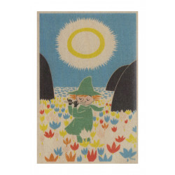 Moomin Wooden Postcard Birch Plywood Snufkin and Flute