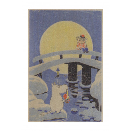Moomin Wooden Postcard Birch Plywood Winter