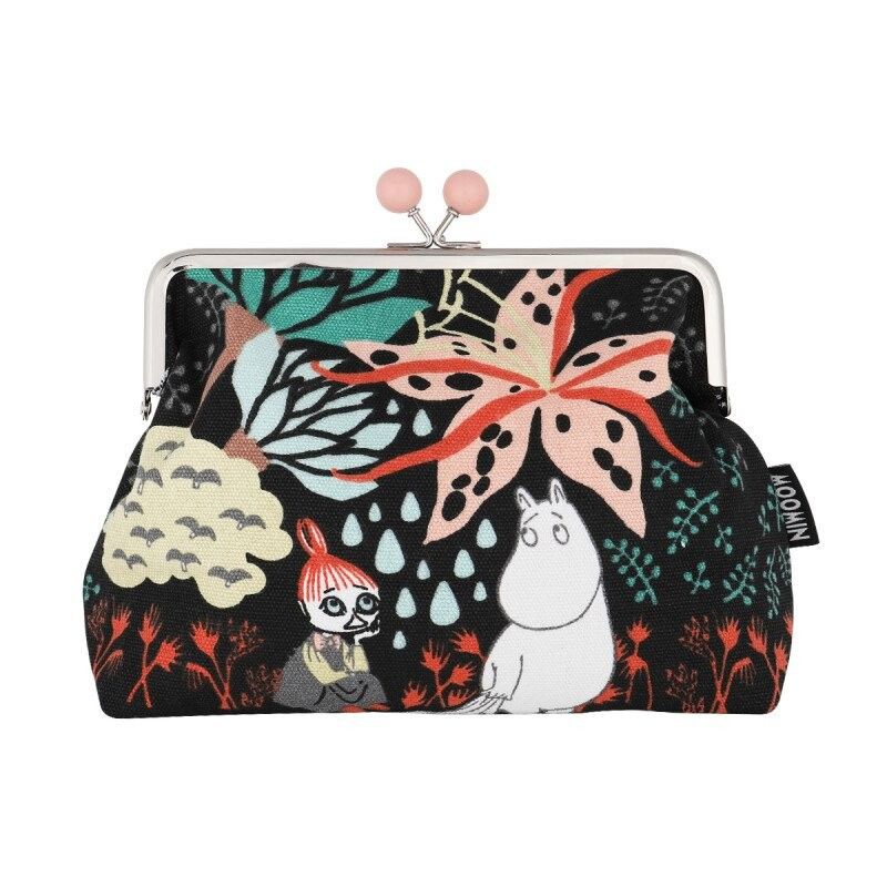 Moomin Emma Pouch Clutch Bag Magic Forest Black