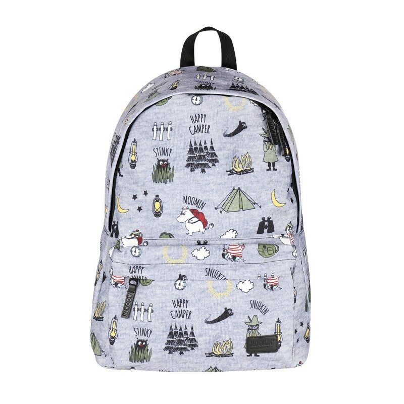Moomin Nipsu Backpack Camping Trip Grey