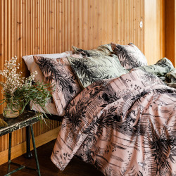 Moomin Duvet Cover Set Forest Rose Black 150 x 210 cm 50 x 60 cm GOTS