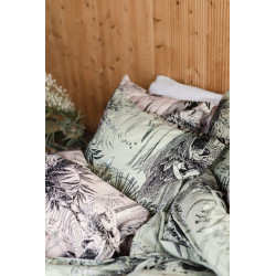 Moomin Duvet Cover Set Forest Rose Black 150 x 210 cm 50 x 60 cm GOTS