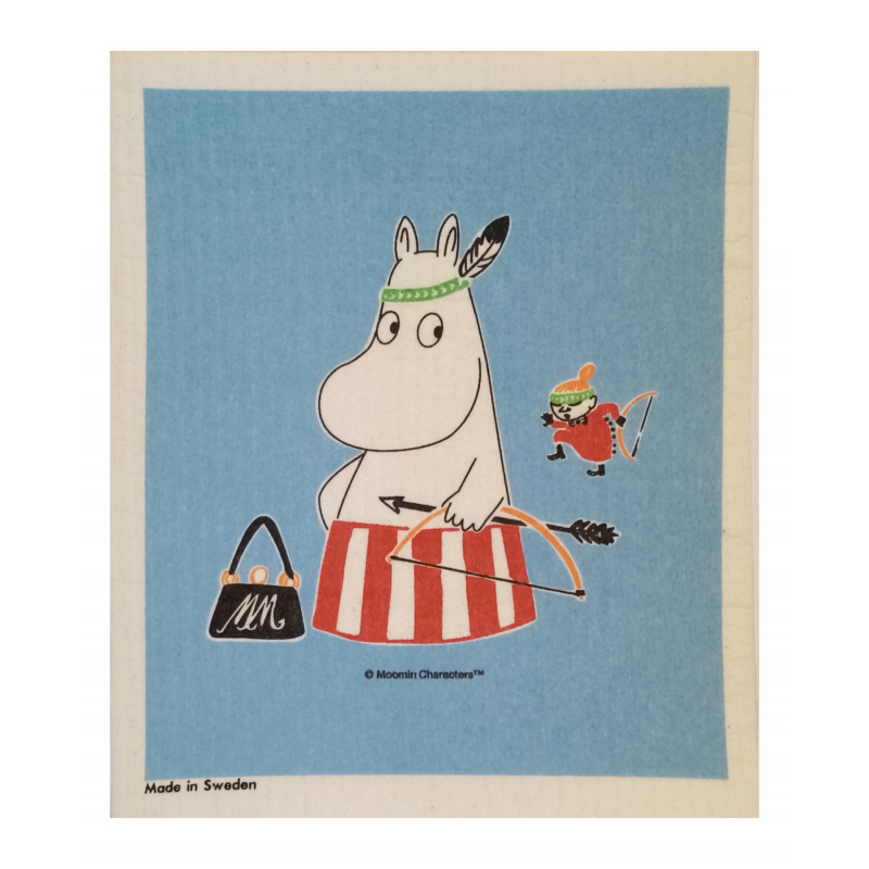 Moomin Dishcloth Blue Moominmamma Little My Indians 17 x 20 cm