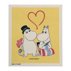 Moomin Dishcloth  Moominmamma Moominpappa Yellow 17 x 20 cm
