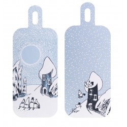 Moomin Chop and Serve Board Birch Veneer Snowy Valley 13 x 33 cm