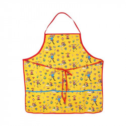 Pippi Longstocking Children Apron Yellow with Red Trimming