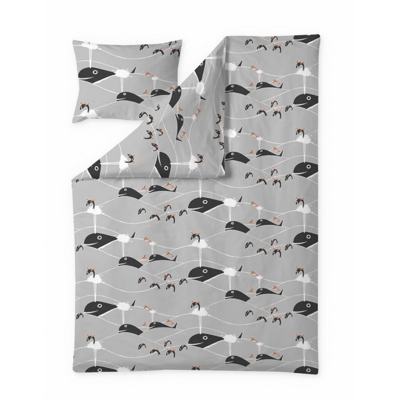 Moomin Duvet Cover Pillowcase Happy Fish  OURSEA Finlayson 150 x 210 cm 50 x 60 cm