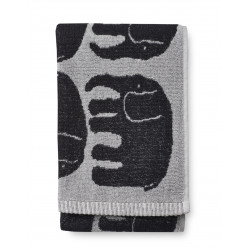 Finlayson Elefantti Black and Grey Terry Towel 50 x 70 cm