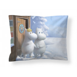 Moomin Moominvalley Moomintroll and Snorkmaiden Satin Pillowcase 50 x 60 cm