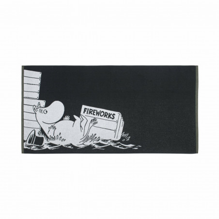 Moomin Moominpappa Black Bath Towel 70 x 140 cm