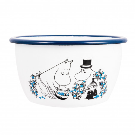 Moomin Enamel Bowl 0.6 L Blueberry