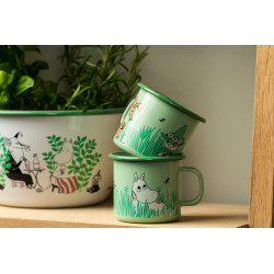 Moomin Enamel Mug 0.25 L Boys in the Garden