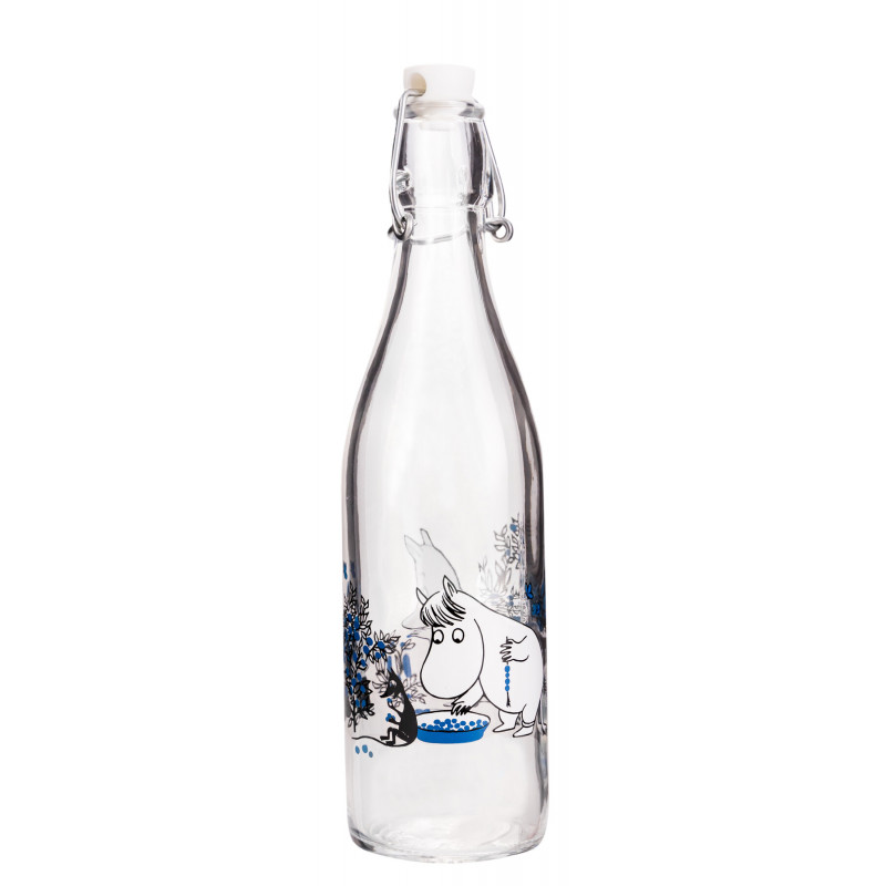 Moomin Glass Bottle 0.5 L Blueberry