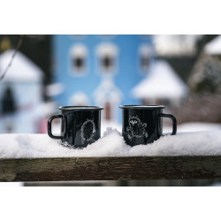 Moomin Enamel Mug Retro Stinky Black 0.37 L 