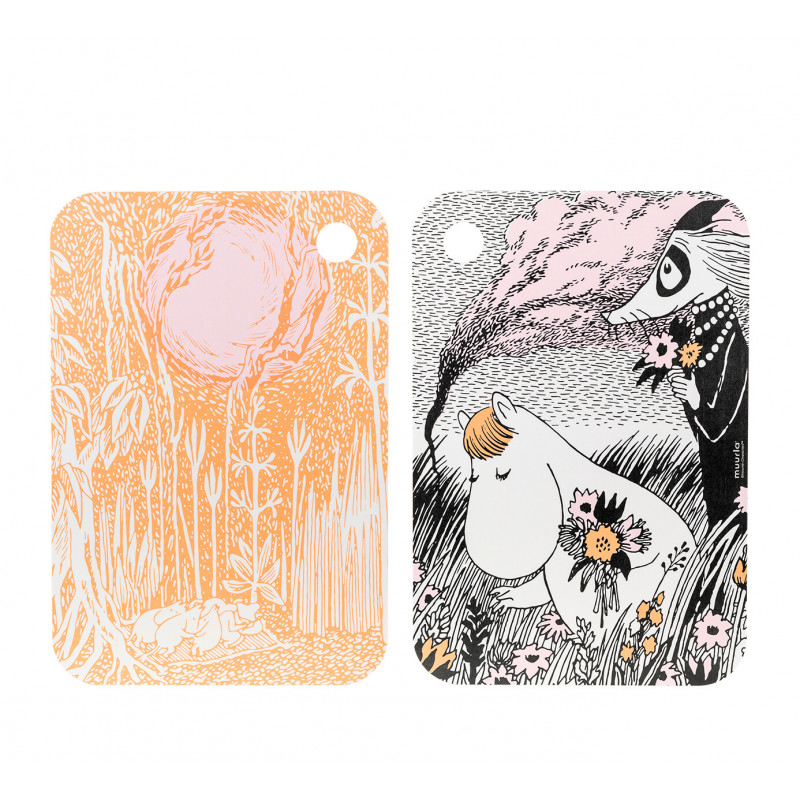 Moomin Chop and Serve Board Birch Veneer Summer Night 21 x 31 cm