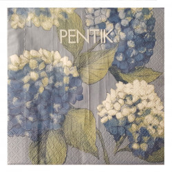 Pentik Paper Napkins Hortensia Blue 33 x 33 cm, 20 pcs