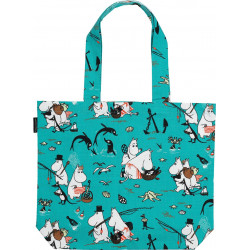 Moomin Tote Shopping Bag Island Blue Green 45 x 42 cm