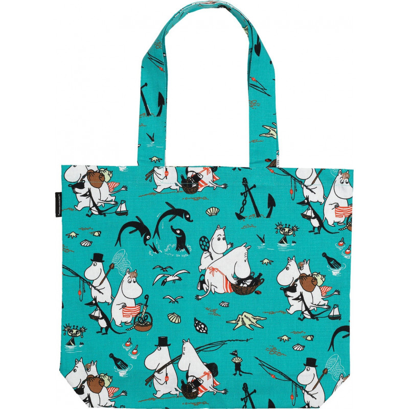 Moomin Tote Shopping Bag Island Blue Green 45 x 42 cm