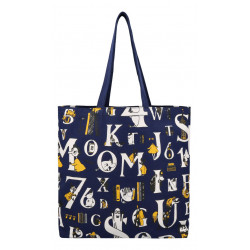 Moomin ABC Canvas Bag Dark Blue 40 x 40 x 8 cm