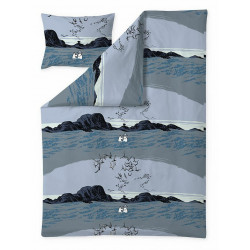 Moomin Duvet Cover on the Moor Blue Grey 150 x 210 cm 50 x 60 cm Finlayson