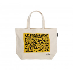 IIttala Oiva Toikka Cheetah Yellow Canvas Bag 50 x 38 cm