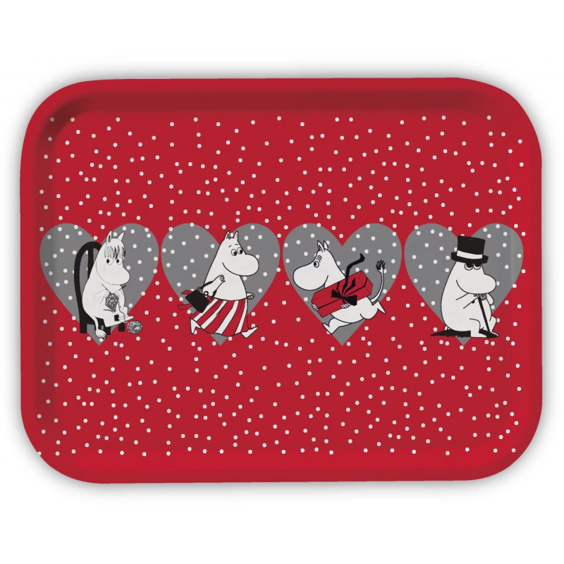 Moomin Birch Tray 27 x 20 cm Christmas Red