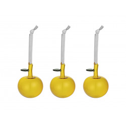 Iittala Oiva Toikka Glass Mini Apple Yellow Set of 3