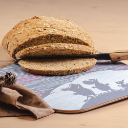 Moomin Chop and Serve Board Birch Veneer Winter Time Lights in the Sky 25 x 32 cm