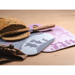Moomin Chop and Serve Board Birch Veneer Winter Time Lights in the Sky 25 x 32 cm