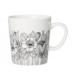 Krokus Crocus Mug Black and White 0.3 L Arabia
