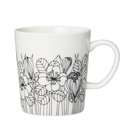 Krokus Crocus Mug Black and White 0.3 L Arabia