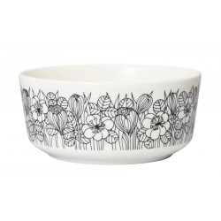 Krokus Crocus Bowl Black and White 13 cm Arabia