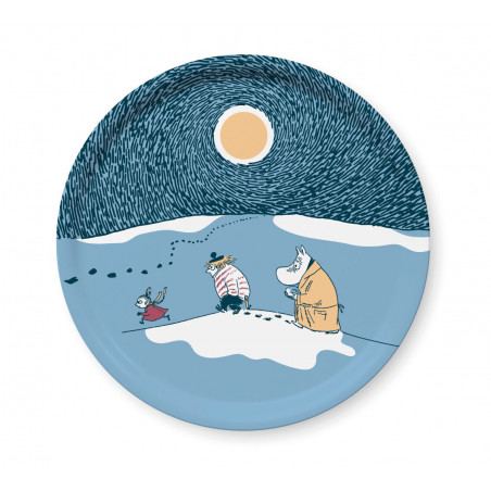Moomin Birch Tray Round 31 cm Snow Moonlight Winter 2021