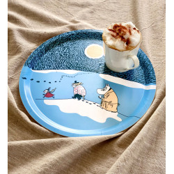 Moomin Birch Tray Round 31 cm Snow Moonlight Winter 2021